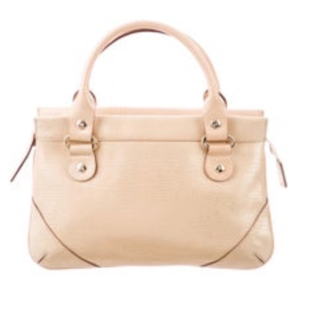 Kate Spade New York Sand Bag Purse Gold Metallic Top Handle Handbag Satchel